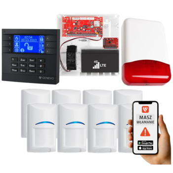 SYSTEM ALARMOWY GENEVO PRiMA16LTE z Manipulatorem LCD GY-BL i 8 Czujkami BOSCH