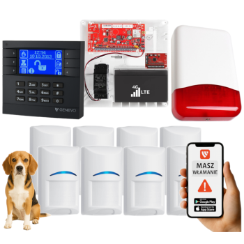 SYSTEM ALARMOWY GENEVO PRiMA16LTE z Manipulatorem LCD GY-BL i 8 Czujkami BOSCH Pet