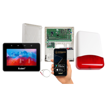 ZESTAW ALARMOWY SATEL INTEGRA 128 + INT-TSG2R-B + OPU-3P + AWT682 + 17Ah + MODUŁ GSM LTE + SYRENA TI700