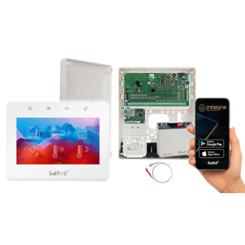 ZESTAW ALARMOWY SATEL INTEGRA 128 + INT-TSG2R-W + OPU-3P + AWT682 + 17Ah + MODUŁ GSM LTE