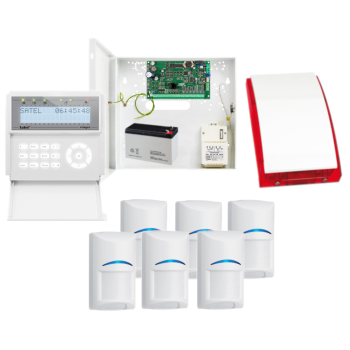 ZESTAW ALARMOWY SATEL INTEGRA 32 INT-KLCD-W 6x BOSCH SP-4001R