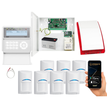 ZESTAW ALARMOWY SATEL INTEGRA 32 INT-GSM LTE INT-KLCD-W 7x BOSCH SP-4001R