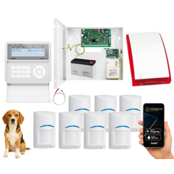 ZESTAW ALARMOWY SATEL INTEGRA 32 INT-GSM LTE INT-KLCD-W 7x BOSCH PET SP-4001R