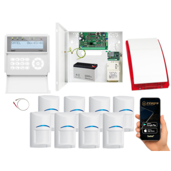 ZESTAW ALARMOWY SATEL INTEGRA 32 INT-GSM LTE INT-KLCD-W 8x BOSCH SP-4001R