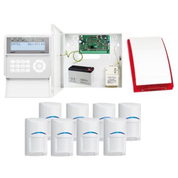 ZESTAW ALARMOWY SATEL INTEGRA 32 INT-KLCD-W 8x BOSCH SP-4001R