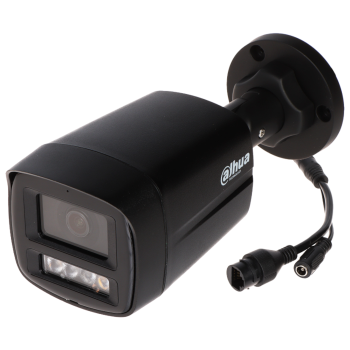 KAMERA TUBOWA IP 4MPX DAHUA IPC-HFW1439TL1-A-IL-BLACK z OBIEKTYWEM STAŁYM 2.8mm i PoE