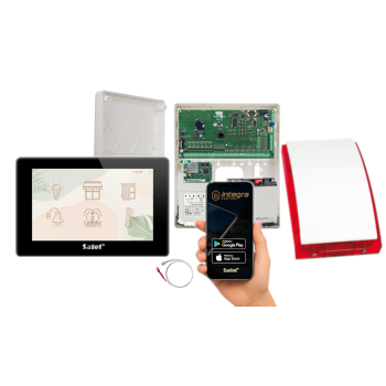ZESTAW ALARMOWY SATEL INTEGRA 128 + INT-TSH2R-B + OPU-3P + AWT682 + 17Ah + MODUŁ GSM LTE + SYRENA SP-4001R