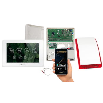 ZESTAW ALARMOWY SATEL INTEGRA 128 + INT-TSH2R-W + OPU-3P + AWT682 + 17Ah + MODUŁ GSM LTE + SYRENA SP-4001R