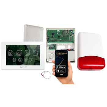 ZESTAW ALARMOWY SATEL INTEGRA 128 + INT-TSH2R-W + OPU-3P + AWT682 + 17Ah + MODUŁ GSM LTE + SYRENA TI700