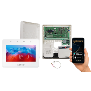 ZESTAW ALARMOWY SATEL INTEGRA 128 PLUS  + INT-TSG2R-W + OPU-3P + AWT800 + 17Ah + MODUŁ GSM LTE