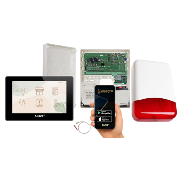 ZESTAW ALARMOWY SATEL INTEGRA 128 PLUS + INT-TSH2R-B + OPU-3P + AWT800 + 17Ah + MODUŁ GSM LTE + TI700
