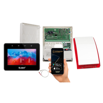 ZESTAW ALARMOWY SATEL INTEGRA 256 PLUS + INT-TSG2R-B + OPU-3P + AWT800 + 17Ah + MODUŁ GSM LTE + SP-4001R