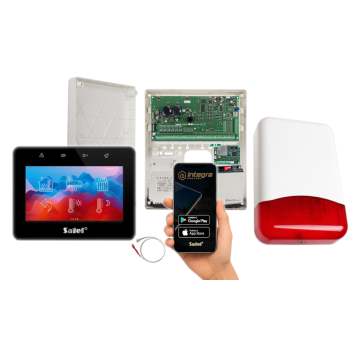 ZESTAW ALARMOWY SATEL INTEGRA 256 PLUS + INT-TSG2R-B + OPU-3P + AWT800 + 17Ah + MODUŁ GSM LTE + TI700