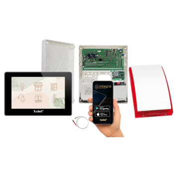 ZESTAW ALARMOWY SATEL INTEGRA 256 PLUS + INT-TSH2R-B + OPU-3P + AWT800 + 17Ah + MODUŁ GSM LTE + SP-4001R