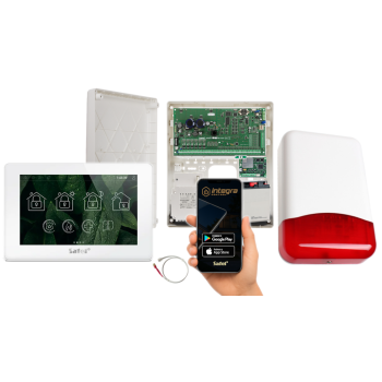ZESTAW ALARMOWY SATEL INTEGRA 256 PLUS + INT-TSH2R-W + OPU-3P + AWT800 + 17Ah + MODUŁ GSM LTE + TI700