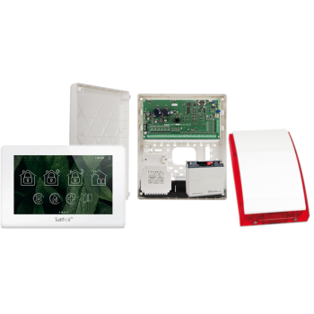 ZESTAW ALARMOWY SATEL INTEGRA 256 PLUS + INT-TSH2R-W + OPU-3P + AWT800 + 17Ah + SYRENA SP-4001R