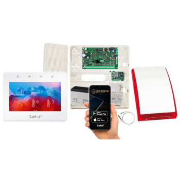 ZESTAW ALARMOWY SATEL INTEGRA 32 + INT-TSG2R-W + OPU-4P + AWT150 + 7Ah + MODUŁ GSM LTE + SYRENA SP-4001R