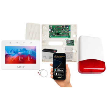 ZESTAW ALARMOWY SATEL INTEGRA 32 + INT-TSG2R-W + OPU-4P + AWT150 + 7Ah + MODUŁ GSM LTE + SYRENA TI700