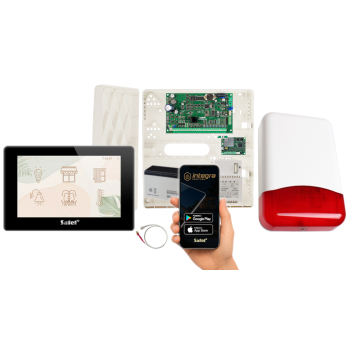 ZESTAW ALARMOWY SATEL INTEGRA 32 + INT-TSH2R-B + OPU-4P + AWT150 + 7Ah + MODUŁ GSM LTE + SYRENA TI700
