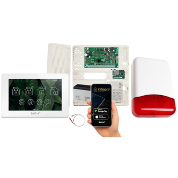 ZESTAW ALARMOWY SATEL INTEGRA 32 + INT-TSH2R-W + OPU-4P + AWT150 + 7Ah + MODUŁ GSM LTE + SYRENA TI700