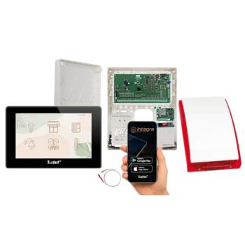 ZESTAW ALARMOWY SATEL INTEGRA 64 + INT-TSH2R-B + OPU-3P + AWT682 + 17Ah + MODUŁ GSM LTE + SYRENA SP-4001R