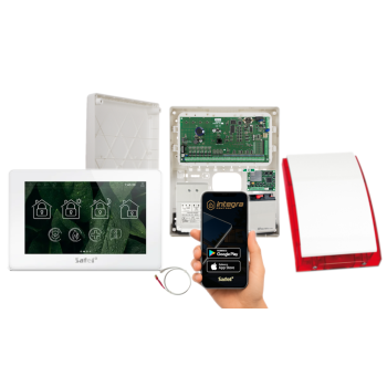 ZESTAW ALARMOWY SATEL INTEGRA 64 + INT-TSH2R-W + OPU-3P + AWT682 + 17Ah + MODUŁ GSM LTE + SYRENA SP-4001R