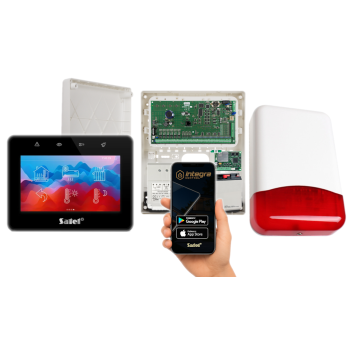 ZESTAW ALARMOWY SATEL INTEGRA 64 + INT-TSG2R-B + OPU-3P + AWT682 + 17Ah + MODUŁ GSM LTE + SYRENA TI700