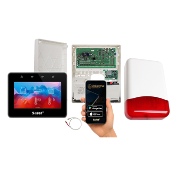 ZESTAW ALARMOWY SATEL INTEGRA 64 PLUS + INT-TSG2R-B + OPU-3P + AWT800 + 17Ah + MODUŁ GSM LTE + TI700