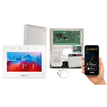 ZESTAW ALARMOWY SATEL INTEGRA 64 PLUS  + INT-TSG2R-W + OPU-3P + AWT800 + 17Ah + MODUŁ GSM LTE