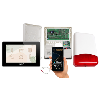 ZESTAW ALARMOWY SATEL INTEGRA 64 PLUS + INT-TSH2R-B + OPU-3P + AWT800 + 17Ah + MODUŁ GSM LTE + TI700