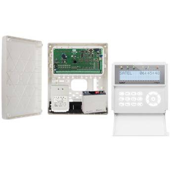 ZESTAW ALARMOWY SATEL INTEGRA 64 + INT-KLCD-W + OPU-3P + AWT682 + AKUMULATOR 17Ah