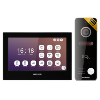 ZESTAW WIDEODOMOFONOWY NEXWEI NW-AVO-2HR-B + NW-AVI-10S-BW 1080p 10" LCD WIFI  +CZYTNIK MIFARE