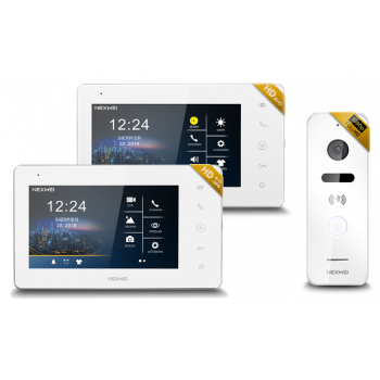 ZESTAW WIDEODOMOFONOWY NEXWEI NW-VO2HR-W  + NW-VI9S-W + NW-VI9E-W 1080p 7" LCD IPS 15V +CZYTNIK RFID