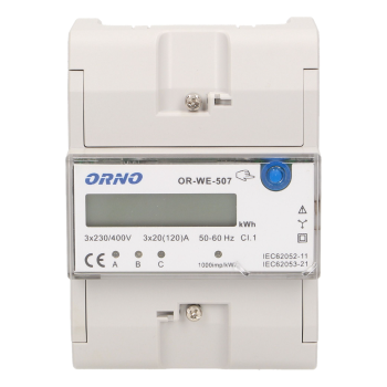 3-FAZOWY WSKAŹNIK ENERGII ELEKTRYCZNEJ ORNO OR-WE-507 3x20(120)A