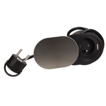 GNIAZDO WPUSZCZANE W BLAT ORNO OR-AE-13124 1x2P+Z + USB