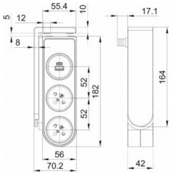 PRZEDŁUŻACZ BIURKOWY ORNO OR-AE-13245/W/1,4M 2 GNIAZDA 1,4m USB