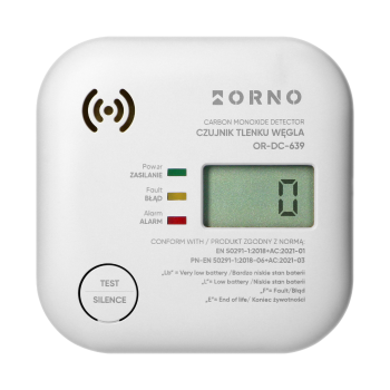 BATERYJNY CZUJNIK TLENKU WĘGLA CZADU ORNO OR-DC-639 WBUDOWANA BATERIA