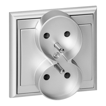 GNIAZDO PODWÓJNE PODTYNKOWE LUNA ORNO OR-OE-7606/G 2x2P+Z IP20 10szt