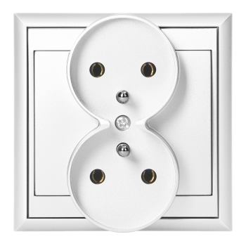 GNIAZDO PODWÓJNE PODTYNKOWE LUNA ORNO OR-OE-7606/W 2x2P+Z IP20 10szt