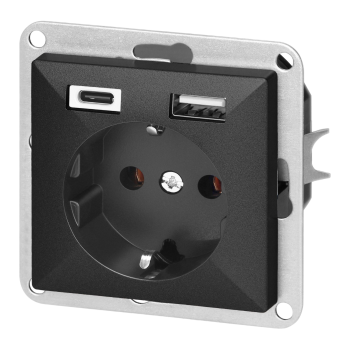 GNIAZDO POJEDYNCZE PODTYNKOWE PEARL Z ŁADOWARKĄ 2xUSB ORNO OR-OE-7705(GS)/USBAC/B IP20 5szt