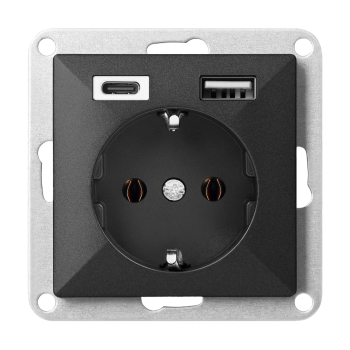 GNIAZDO POJEDYNCZE PODTYNKOWE PEARL Z ŁADOWARKĄ 2xUSB ORNO OR-OE-7705(GS)/USBAC/B IP20 5szt