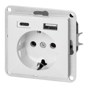 GNIAZDO POJEDYNCZE PODTYNKOWE PEARL Z ŁADOWARKĄ 2xUSB ORNO OR-OE-7705(GS)/USBAC/W IP20 5szt