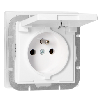 GNIAZDO POJEDYNCZE PODTYNKOWE Z KLAPKĄ PEARL ORNO OR-OE-7705/WW IP20 BRYZGOSZCZELNE 10szt