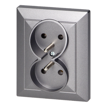 GNIAZDO PODWÓJNE PODTYNKOWE PEARL ORNO OR-OE-7706/K/A 2x2P+Z IP20 10szt