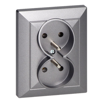 GNIAZDO PODWÓJNE PODTYNKOWE PEARL ORNO OR-OE-7706/K/A 2x2P+Z IP20 10szt