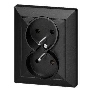 GNIAZDO PODWÓJNE PODTYNKOWE PEARL ORNO OR-OE-7706/K/B 2x2P+Z IP20 10szt