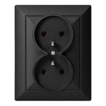 GNIAZDO PODWÓJNE PODTYNKOWE PEARL ORNO OR-OE-7706/K/B 2x2P+Z IP20 10szt