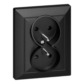 GNIAZDO PODWÓJNE PODTYNKOWE PEARL ORNO OR-OE-7706/K/B 2x2P+Z IP20 10szt