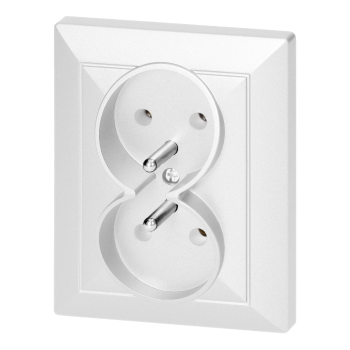 GNIAZDO PODWÓJNE PODTYNKOWE PEARL ORNO OR-OE-7706/K/W 2x2P+Z IP20 10szt