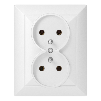 GNIAZDO PODWÓJNE PODTYNKOWE PEARL ORNO OR-OE-7706/K/W 2x2P+Z IP20 10szt